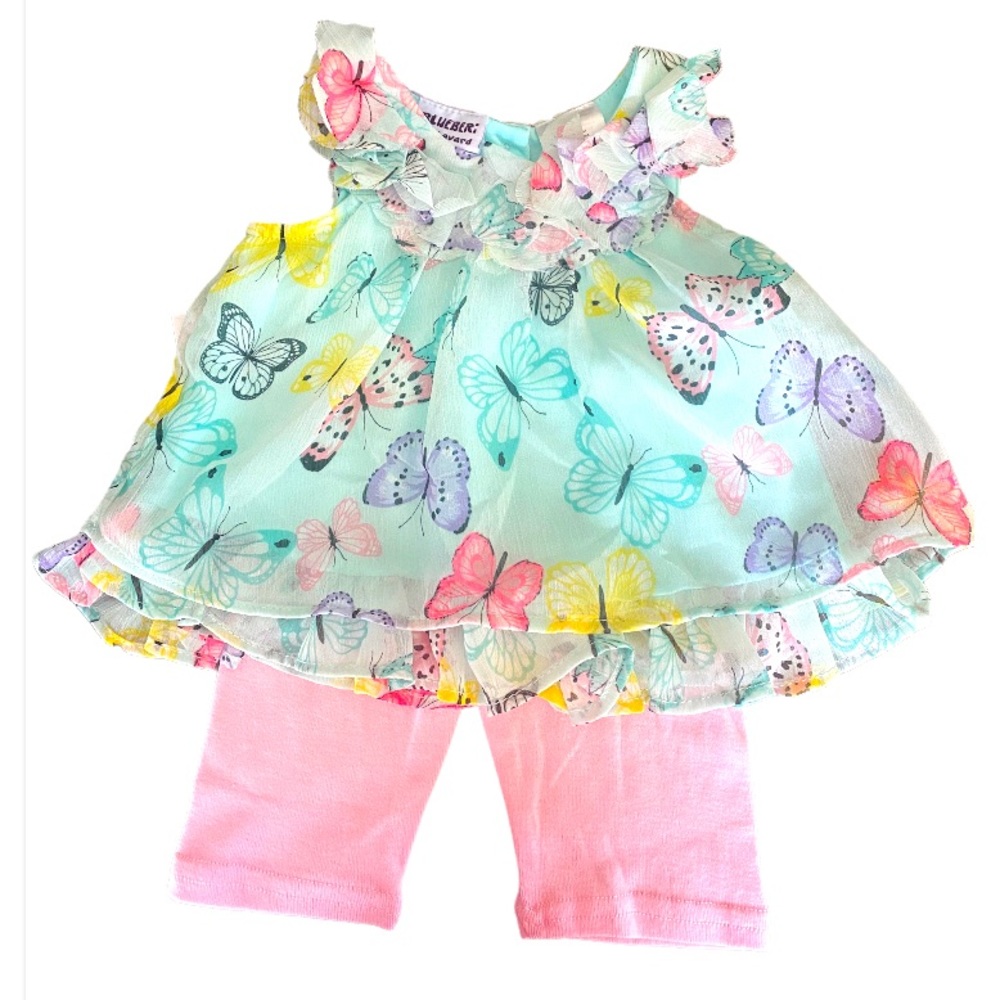Blueberi Boulevard Chiffon Butterfly 2PC Set